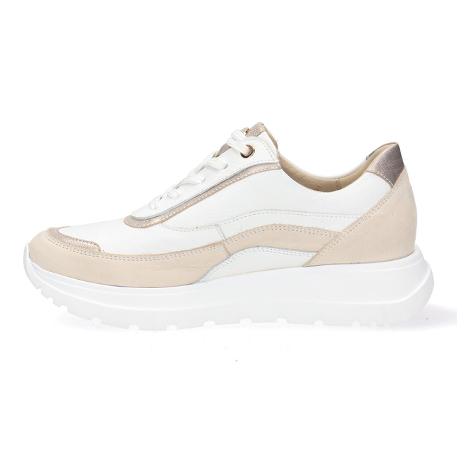 Pollonus dámské kožené polobotky white+gold 5-1721-001