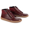 Damskie minimalistyczne buty skórzane zimowe barefoot 1293 bordo z nubukiem