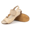 Dámské kožené sandály POLISH s měkkou stélkou 0546 beige