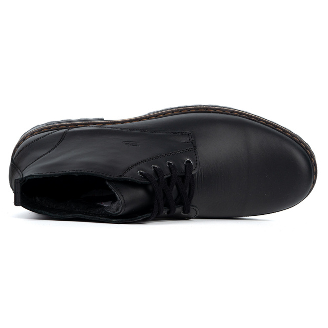 Trzewiki męskie z naturalnej skóry POLBUT 2119S zimowe obuwie miejskie