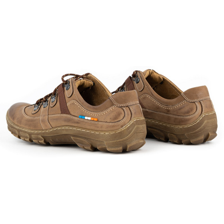 Skórzane buty trekkingowe męskie 213GT brązowe