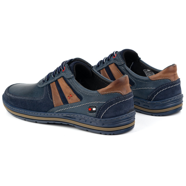 Pánské polobotky z kůže POLSKIE 837k námořnická modrá