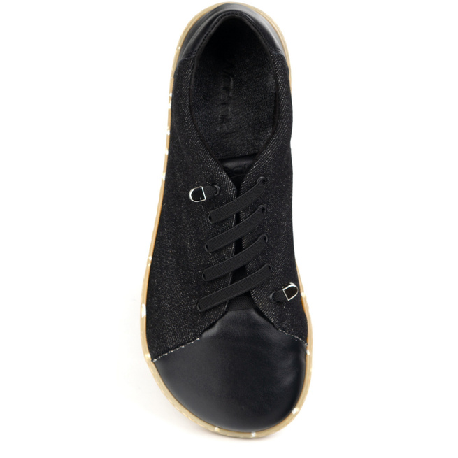 Dámská minimalistická kožená obuv barefoot 0771W black denim