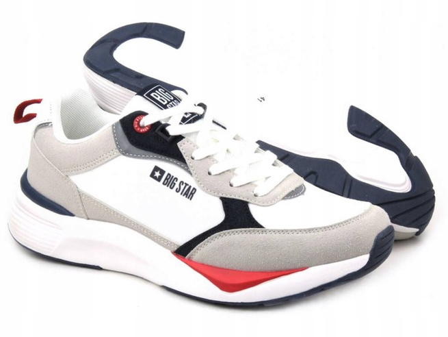 Buty męskie sportowe półbuty memory foam Big Star LL174235 białe