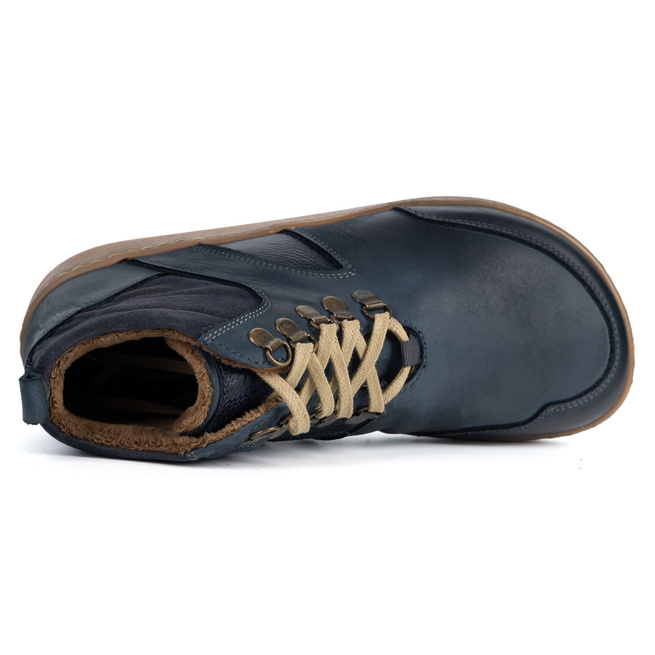 Dámské kožené zimní boty barefoot Z-B05 černé