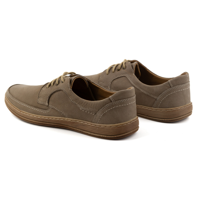 Buty męskie skórzane sznurowane 7150DT brązowe