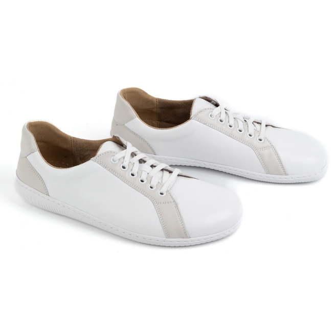 Pánské barefoot minimalistické kožené boty 0741W white