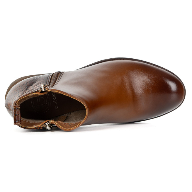 Botki jesienne BTZ skórzane AURORA brązowe