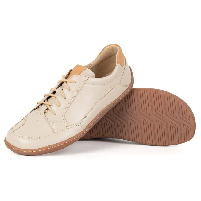 BAREFOOT Dámské minimalistické kožené tenisky OLIVIER 1282 beige