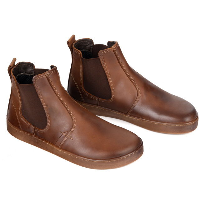 Pánské barefoot kožené boty Olivier 100KZ tmavě hnědé