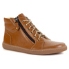 Damskie minimalistyczne buty skórzane zimowe barefoot 1293 rude