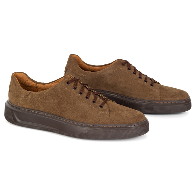 Buty męskie skórzane 930K brąz welur