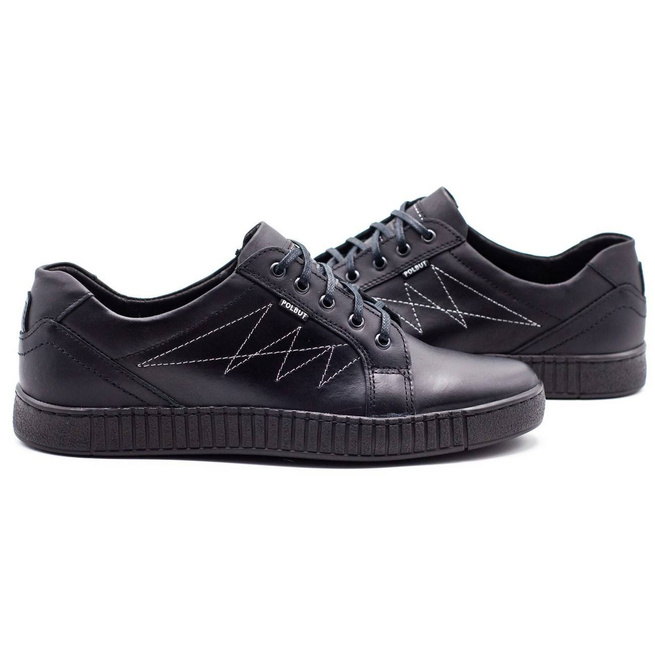 J66 pánské polobotky černé se stříbrem