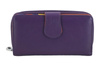 Dámská barevná kožená peněženka - fialová