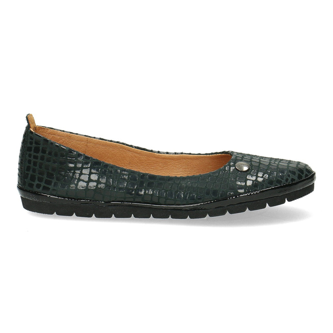 Dámské kožené baleríny Pollonus black croco 5-1330-002