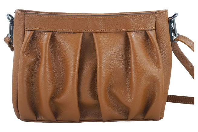 Dámská módní mačkaná kabelka - černá