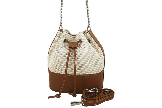 Dámská kabelka z rafie - světle béžová