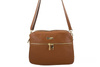 Pojemna torebka skórzana dwukomorowa - Brązowa jasna
