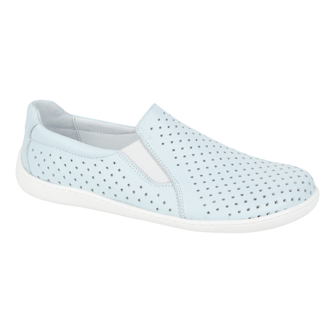 BAREFOOT Dámské minimalistické ažurové nazouváky 1308POL modré