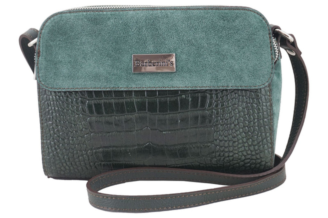 Stylová tříkomorová crossbody kabelka - tmavě zelená