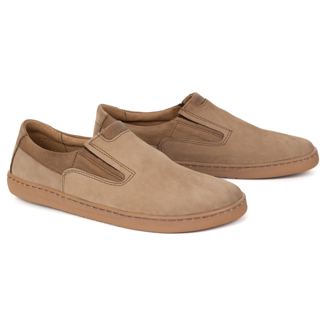 Buty BAREFOOT skórzane czarne męskie 75KZ jasny brąz