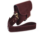 Semišová poštovní taška se širokým popruhem - bordó