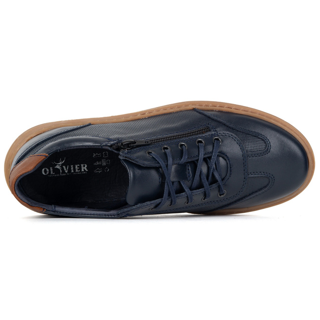 Buty męskie skóra naturalna  OLIVIER 7142DT granatowe