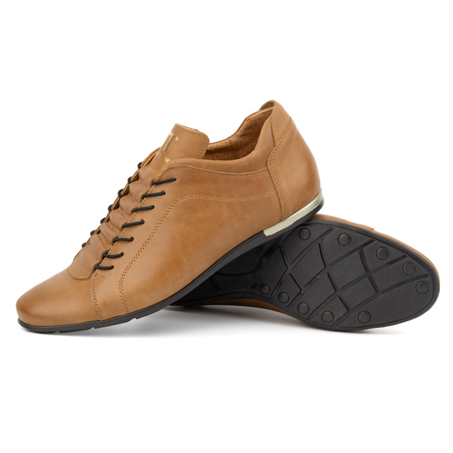 Buty sportowe męskie skórzane 2123 rude