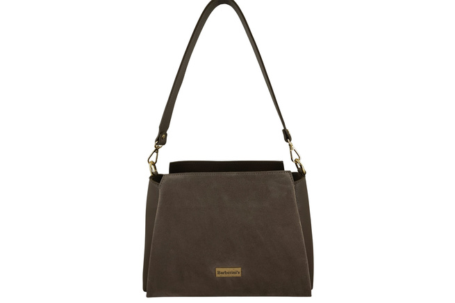 Kabelka do města z přírodního semiše a kůže - tmavě béžová