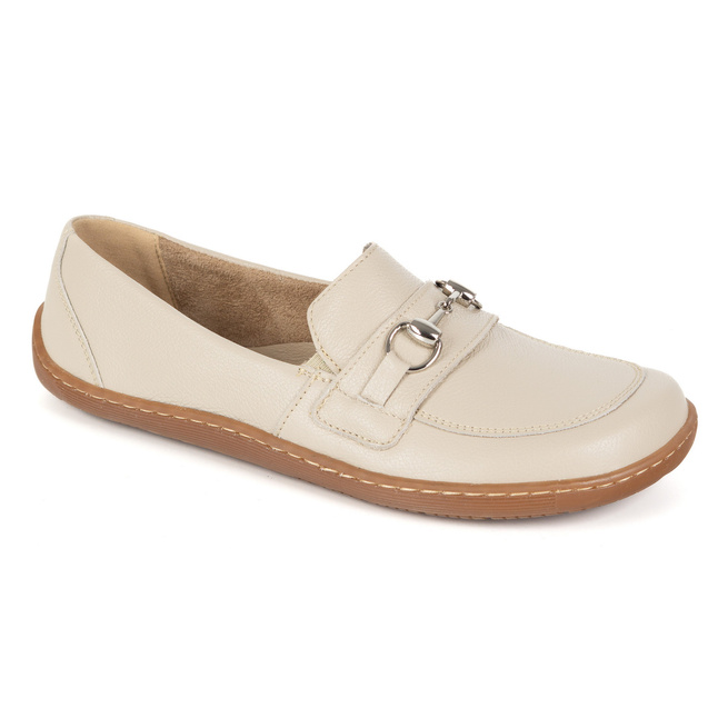 Dámské minimalistické kožené mokasíny Barefoot 1288AR beige