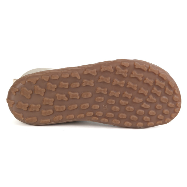 Dámské minimalistické zimní kožené boty barefoot 1292 beige