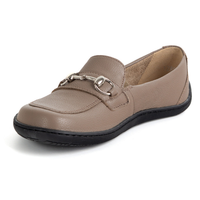 Dámské minimalistické kožené mokasíny Barefoot 1288AR cappuccino