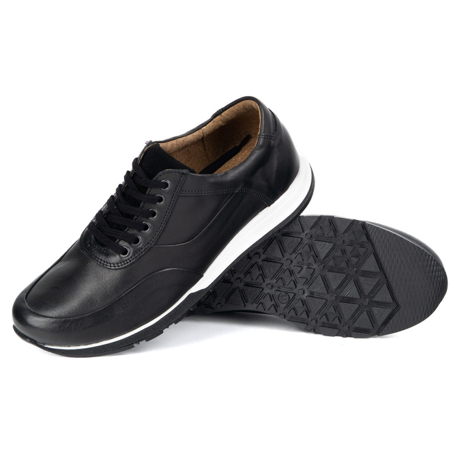 Buty męskie skórzane casual 902KNT czarne