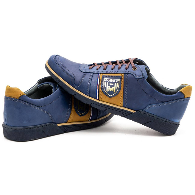 Buty męskie skórzane casual 2113 granatowe