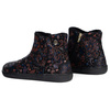 Damskie botki barefoot zimowe skórzane ocieplane futerkiem Olivier 202MP czarne w kwiaty
