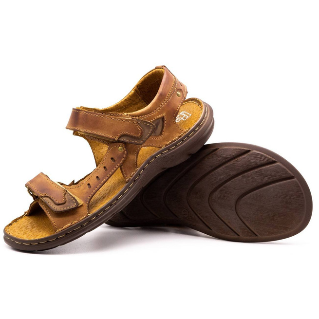 Pánské kožené sandály 277 camel