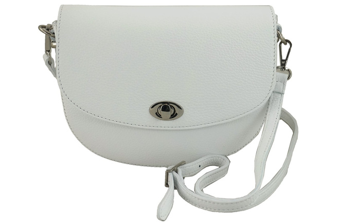 Kožená poštovní taška s ozdobnou sponou - světle modrá