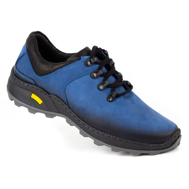 Buty męskie trekkingowe skórzane 890MA niebieskie
