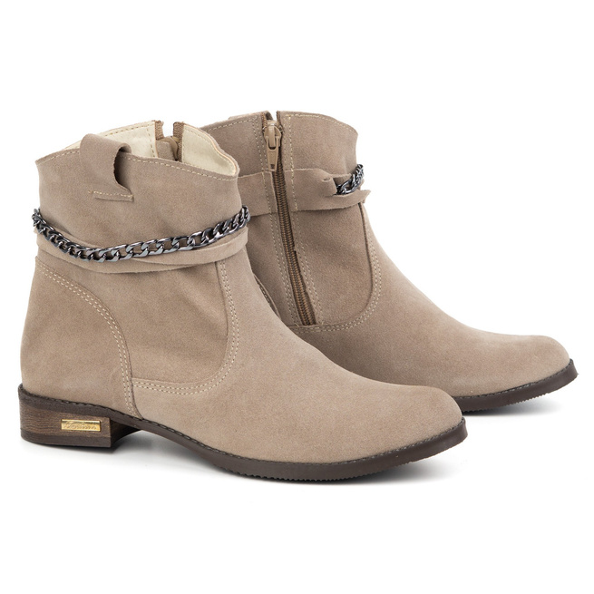 Dámské semišové zateplené boty Luna beige