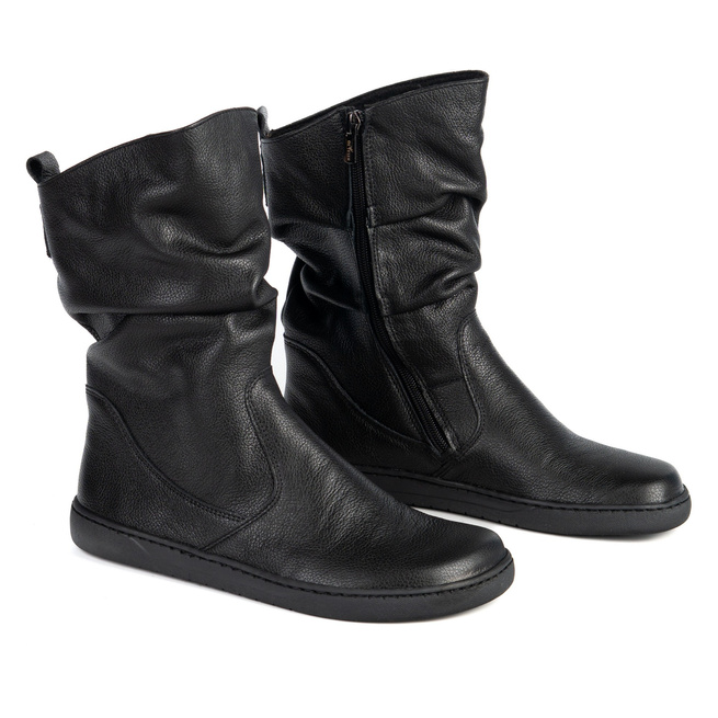 BAREFOOT dámské zateplené kožené boty Freja Polish black