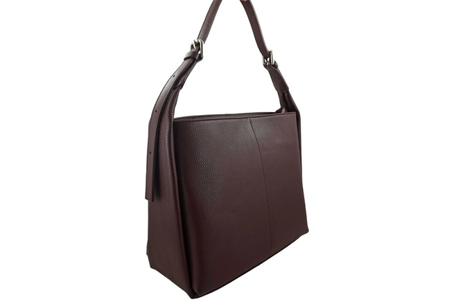 Klasická kožená taška přes rameno - bordó