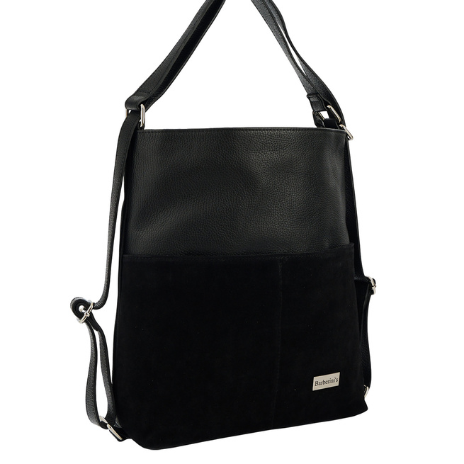 Batohová taška se semišem - černá