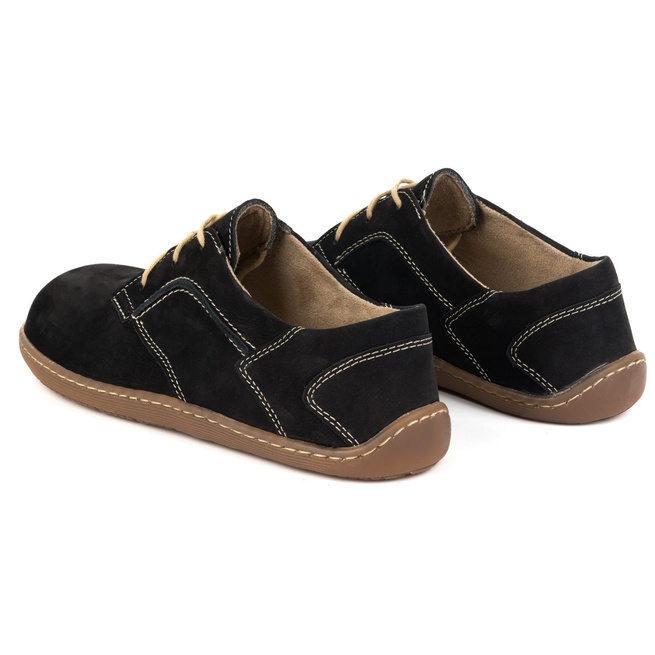 BAREFOOT Damskie minimalistyczne buty skórzane 1082 czarny nubuk