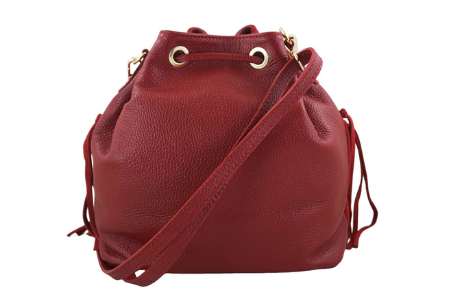 Torebka skórzana boho style - Czerwona