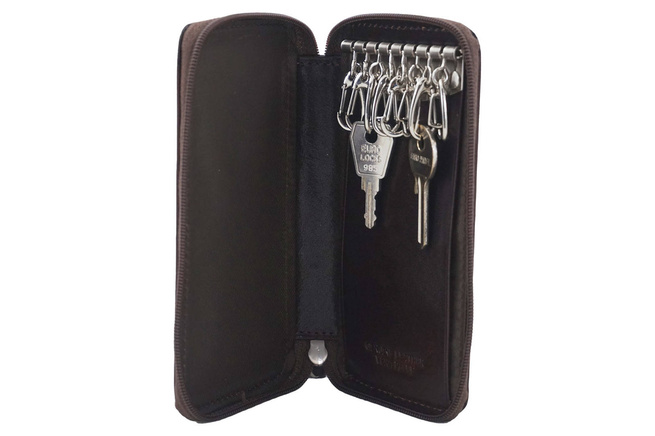 Kožené pouzdro na klíče - hnědé tmavé