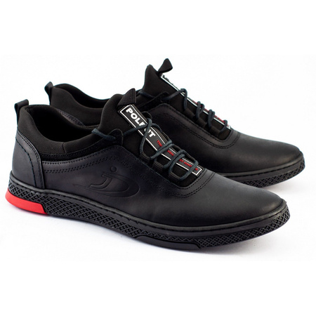 Buty męskie skórzane casual K24 czarne