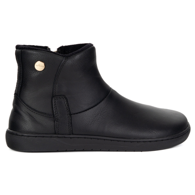 Dámské barefoot zimní kožené boty zateplené kožešinou Olivier 202MP black floter