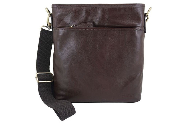 Pánská italská kožená taška - Barberini's - Hnědá tmavá