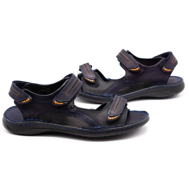 Kožené sandály SA04 tmavě modré s černou