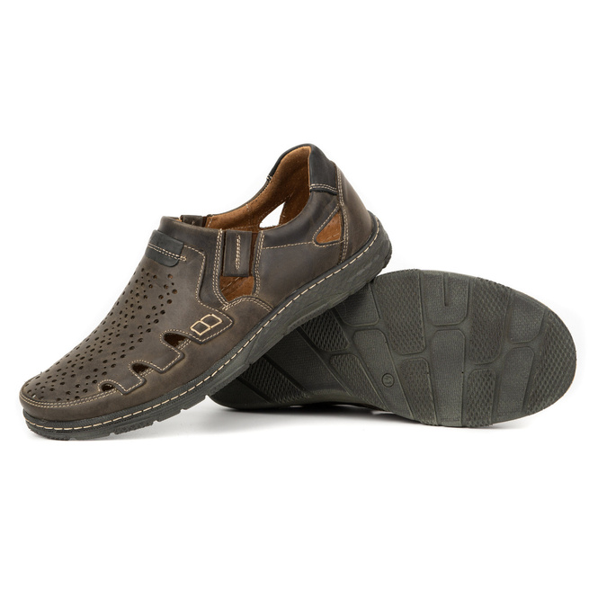 Pánské kožené mokasíny 500MP hnědé